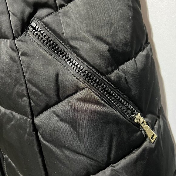 Gorgeous Tahari Mid Length Puffer Coat w/faux fur hood trim In Blk Plus Size XXL - Picture 12 of 15